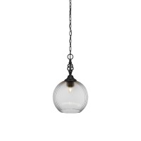 Elegant Pendant Shown In Matte Black Finish With 13.75