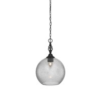 Elegant Pendant Shown In Matte Black Finish With 11.75