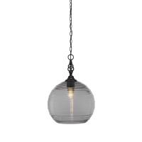 Elegant Pendant Shown In Matte Black Finish With 12