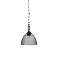 Elegant Pendant Shown In Matte Black Finish With 14