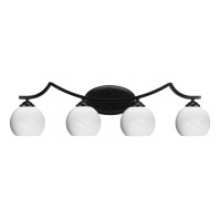 Zilo 4 Light Bath Bar Shown In Matte Black Finish With 5.75