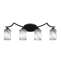 Zilo 4 Light Bath Bar Shown In Matte Black Finish With 4