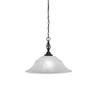 Elegant Pendant Shown In Matte Black Finish With 20