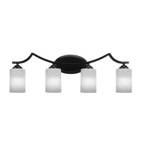 Zilo 4 Light Bath Bar Shown In Matte Black Finish With 4