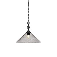 Elegant Pendant Shown In Matte Black Finish With 16