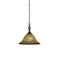 Elegant Pendant Shown In Matte Black Finish With 14