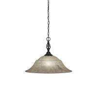 Elegant Pendant Shown In Matte Black Finish With 20