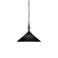 Elegant Pendant Shown In Matte Black Finish With 16