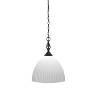 Elegant Pendant Shown In Matte Black Finish With 14 Opal Frosted Glass