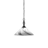 Elegant Pendant Shown In Matte Black Finish With 16