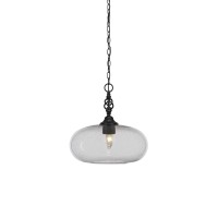 Elegant Pendant Shown In Matte Black Finish With 13