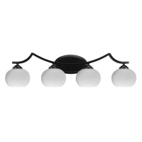 Zilo 4 Light Bath Bar Shown In Matte Black Finish With 7