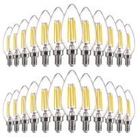 Flsnt 24 Pack Dimmable Led Candelabra Bulbs, 40W Equivalent Led Chandelier Light Bulbs, E12 Base, 5000K Daylight