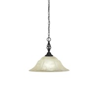 Elegant Pendant Shown In Matte Black Finish With 16