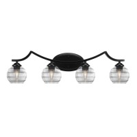 Zilo 4 Light Bath Bar Shown In Matte Black Finish With 6