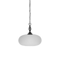 Elegant Pendant Shown In Matte Black Finish With 13