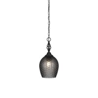 Elegant Pendant Shown In Matte Black Finish With 75 Smoke Textured Glass