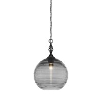 Elegant Pendant Shown In Matte Black Finish With 12