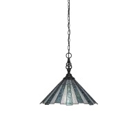 Elegant Pendant Shown In Matte Black Finish With 16