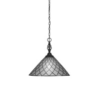 Elegant Pendant Shown In Matte Black Finish With 16