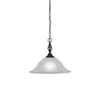 Elegant Pendant Shown In Matte Black Finish With 16