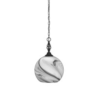 Elegant Pendant Shown In Matte Black Finish With 11.75