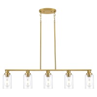 Kpiok Kitchen Island Lighting 5Light Modern Dining Room Light Fixtures Over Table Farmhouse Gold Linear Chandeliers For Dining