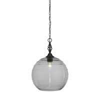 Elegant Pendant Shown In Matte Black Finish With 14