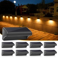 Aulanto Solar Fence Lights, 8Pack Plus Size Warm White And Cool White Mode, Fence Solar Lights Waterproof, Solar Wall Light Outdoor For Wider Lighting For Your Backyrad Fence,Wall, Garden, Pool.