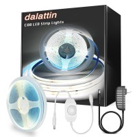 Dalattin Cob Led Strip, 16.4 Ft White Led Strip Lights, Dimmable Led Light Strip 6500K Bright Daylight White, 320 Leds,24V 2835 Flexible Led Tape Light For Tv, Bedroom, Kitchen Cabinet, Closet