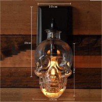 Industrial Vintage Wall Lamp Skull Shape Glass Wall Mounted Sconce Light Antique Decorative Loft Bar Halloween Aisle Corridor Skeleton Head Wall Lamp