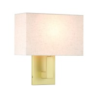 Xinbei Lighting Bedroom Wall Lamp, 1 Light Wall Sconce Lighting With Fabric Shade Satin Brass Headboard Reading Wall Mounted Light Living Room Xb-W1289-Sb