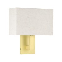 Xinbei Lighting Bedroom Wall Lamp, 1 Light Wall Sconce Lighting With Fabric Shade Satin Brass Headboard Reading Wall Mounted Light Living Room Xb-W1289-Sb