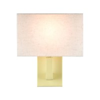 Xinbei Lighting Bedroom Wall Lamp, 1 Light Wall Sconce Lighting With Fabric Shade Satin Brass Headboard Reading Wall Mounted Light Living Room Xb-W1289-Sb