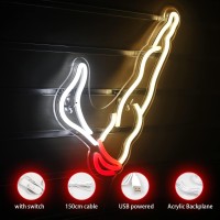 Ineonlife Led Neon Sign Light Up Sign Red White Neon Signs For Wall Decor Unique Night Light For Boys Stoner Gifts Living Bedr