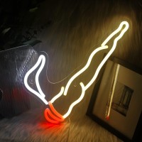 Ineonlife Led Neon Sign Light Up Sign Red White Neon Signs For Wall Decor Unique Night Light For Boys Stoner Gifts Living Bedr