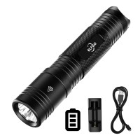 Elfgo Led Flashlight 1250 Lumens Super Bright Flash Light Rechargeable Tactical Flashlights With Usb Cable Ip66 Waterproof Handheld Flashlight For Outdoor Activity Camping Hiking Biking Emergency