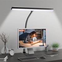 Celyst Led Desk Lamp With Base, 10W Desk Computer Light With Flexible Gooseneck For Home Office, 3 Color Modes & 30 Brightness Levels Architect Lamp, Bright Tall Task Light For Piano, Table, Black