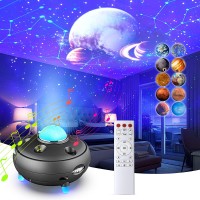 Star Projector, Galaxy Projector Night Light With 12 Constellations And 15 Planets Galaxy Light Projector With Bluetooth Music Speaker & Voice And Timer 10 Color Led Starry Projector For Kids Adults