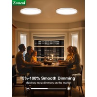 Zouzai Led Flush Mount Ceiling Light Dimmable 5Cct Selectable 2700K3000K4000K5000K6000K 9 Inch 18W Ultra Thin Round Lightin