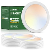 Zouzai Led Flush Mount Ceiling Light Dimmable 5Cct Selectable 2700K3000K4000K5000K6000K 7 Inch 15W Ultra Thin Round Lightin