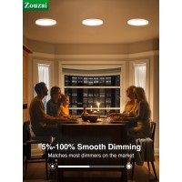 Zouzai Led Flush Mount Ceiling Light Dimmable 5Cct Selectable 2700K3000K4000K5000K6000K 7 Inch 15W Ultra Thin Round Lightin