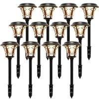 Maggift 12 Pack 25 Lumen Solar Powered Pathway Lights Solar Lights Outdoor Super Bright Smd Led Outdoor Lights Stainless Stee