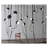 Led Chandeliers, Modern White Black Chandelier Lighting 1/2/3/5 Lights Aluminium Led Retro Hanging Lights For Dining Room Living Room Office Bar (Color : Blackwithacrylic5Lights, Size : 24.5Cm)