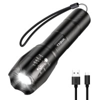 Yxqua Usb Rechargeable Flashlights 8381 High Lumens Lights 3 Modes Zoomable Waterproof Super Bright Flash Light For Camping