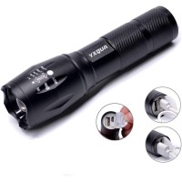 Yxqua Usb Rechargeable Flashlights 8381 High Lumens Lights 3 Modes Zoomable Waterproof Super Bright Flash Light For Camping