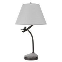 Add a touch of nature to your dor with this bird in branch style table lamp It features a smooth b