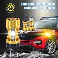 Alla Lighting Newest 3057 3457 4157 3157 Switchback LED Bulbs DualColor Amber Yellow Turn Signal Lights Xenon White Parking LightDRL 3157A 3457NA 4157NA 3757NA 5702AK This listing features one pair 2 pieces newest combo CSP7035 SMD T25 wedge 34573157 CANB