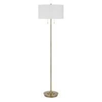 Kendal Metal Floor Lamp With Pull Chain Switch Drum Fabric Shade