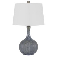 Vernate Ceramic Table Lamp With Hardback Taper Drum Shade